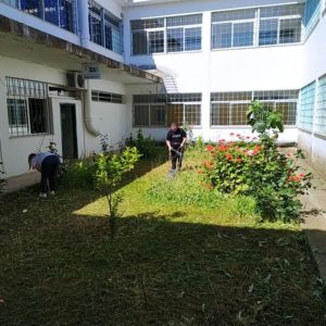 Καθαρισμός του κήπου του σχολείου